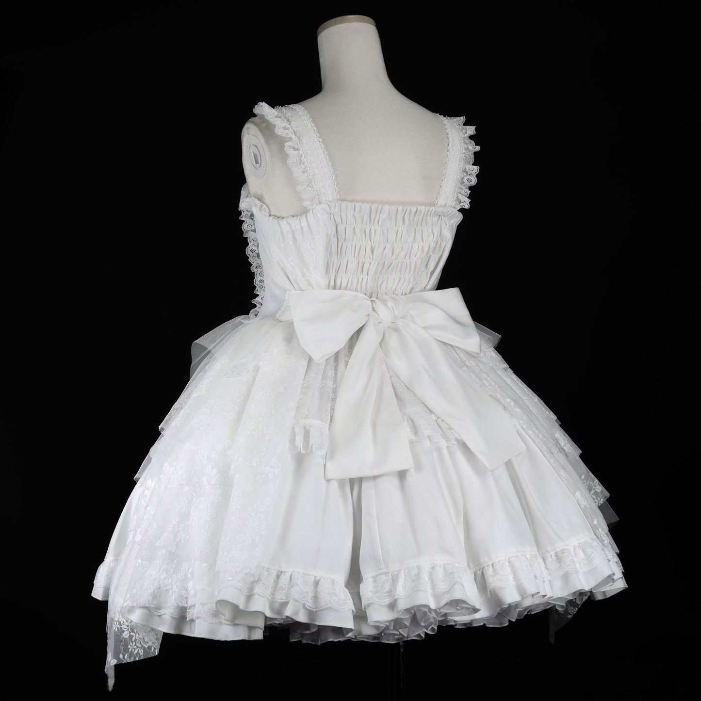 MINI LACE UP BUSTIER JUMPER SKIRT (WHITE)