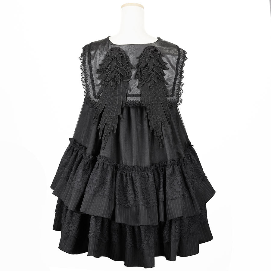 MINI SAILOR ANGEL WING DRESS (BLACK) – MAJOH