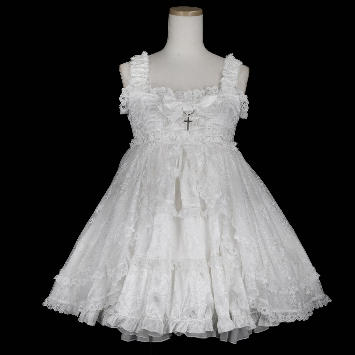 玫瑰丝带娃娃裙（白色）