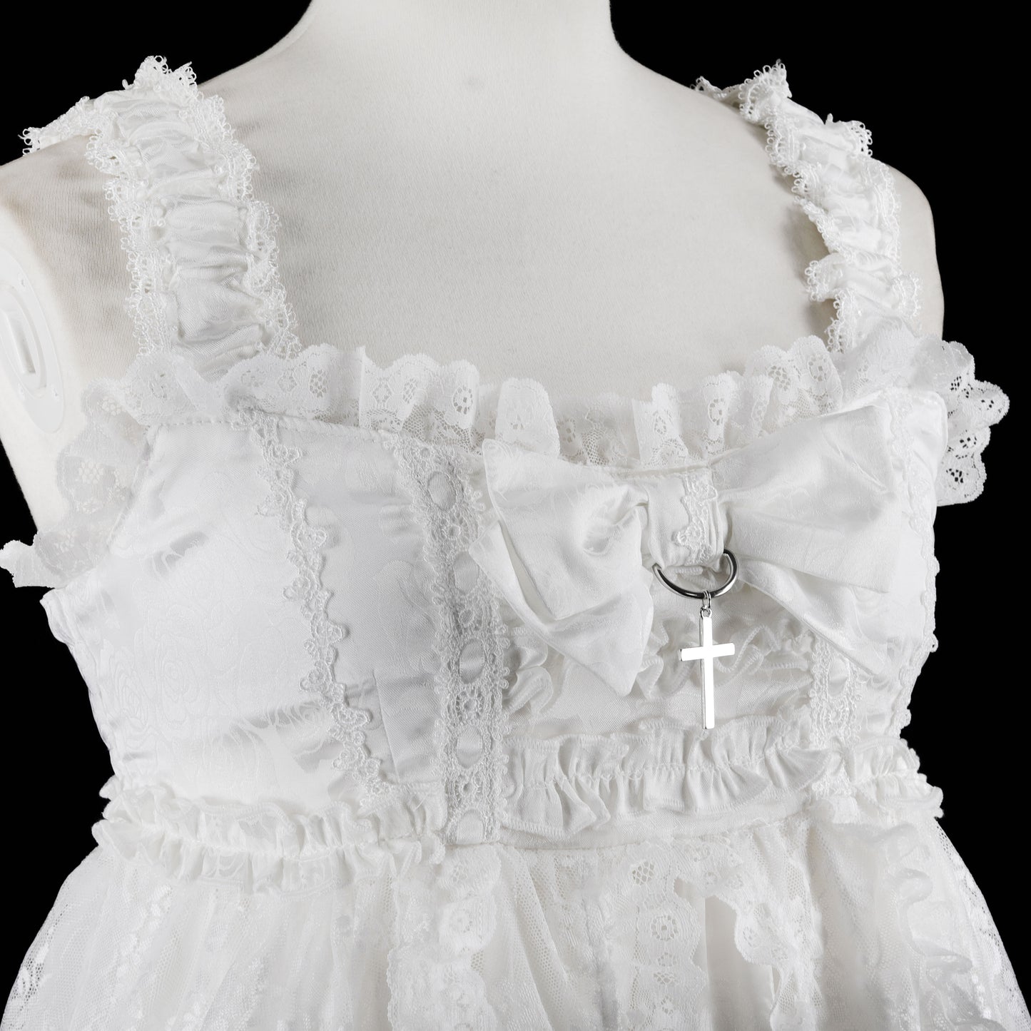 玫瑰丝带娃娃裙（白色）