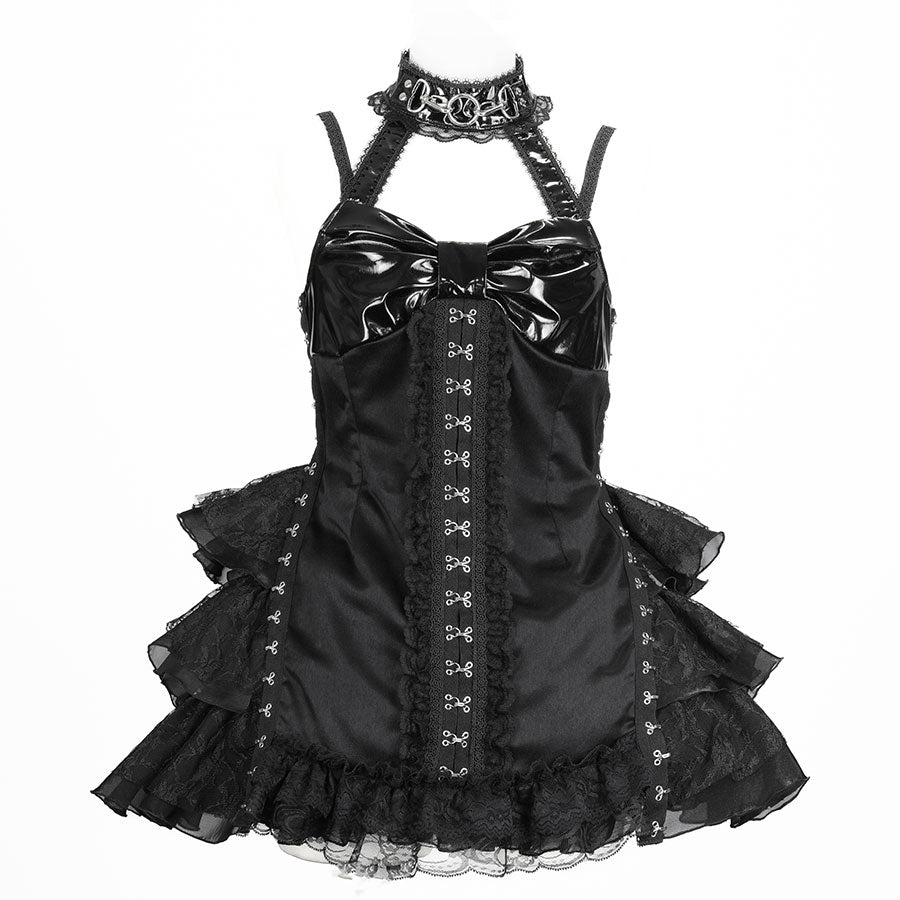 SWEET DEVIL RIBBON HOOK ONE PIECE (BLACK)