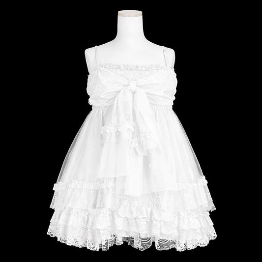 [予約 3月末-4月初入荷]MINI RIBBON DOLL ONE PIECE (WHITE)