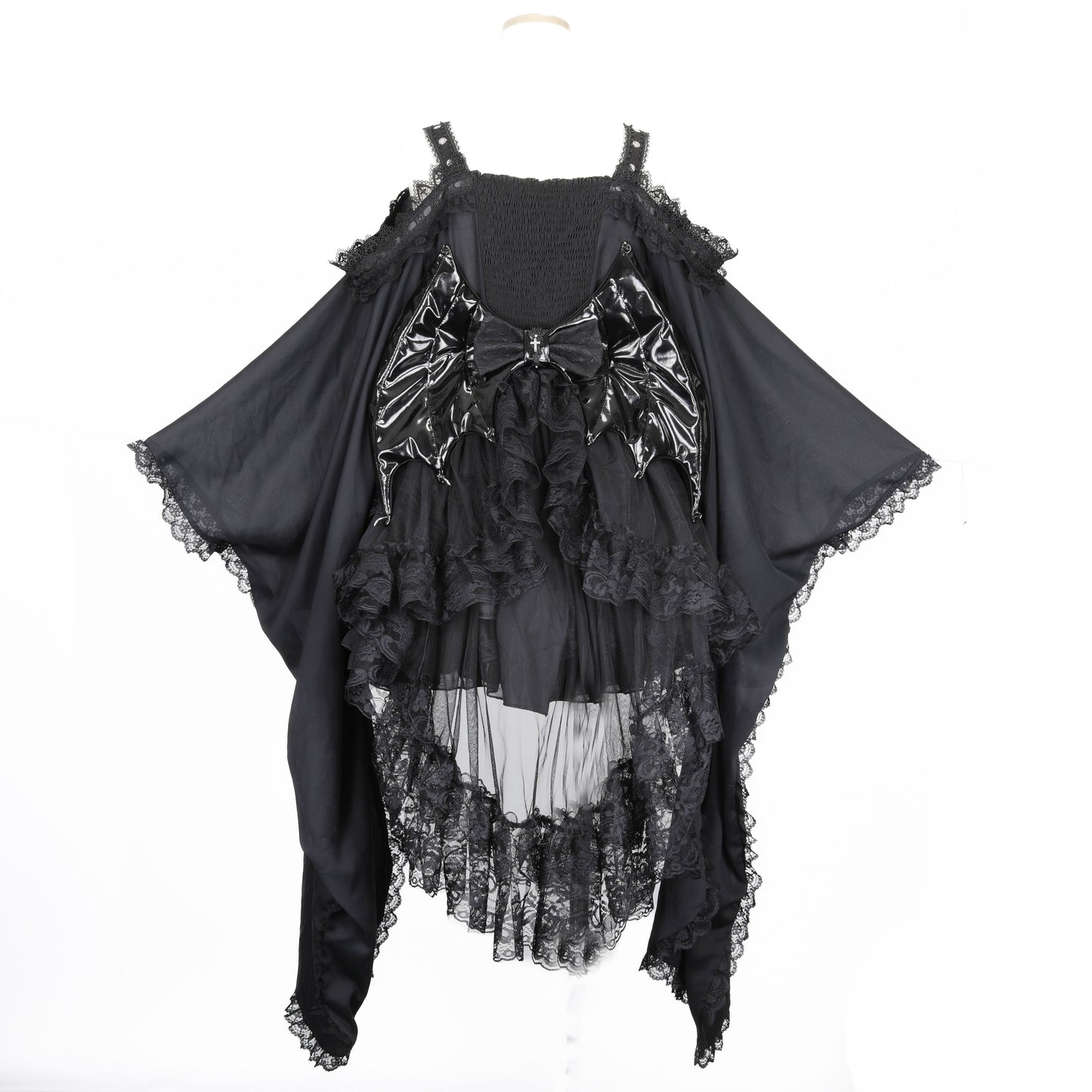 [予約3週間]SWEET DEVIL OFF SHOULDER KIMONO OP (BLACK)