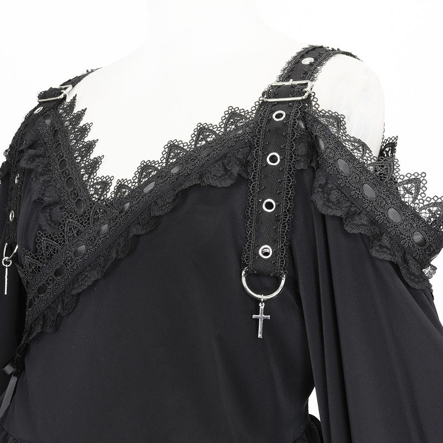 予約3週間]SWEET DEVIL OFF SHOULDER KIMONO OP (BLACK) – MAJOH