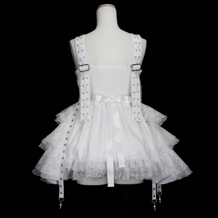 EYELET LACE-UP DRESS (BLACK)