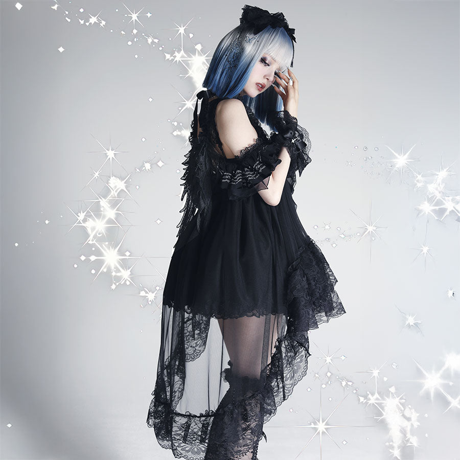 SECRET VOW SLIP DRESS (BLACK)