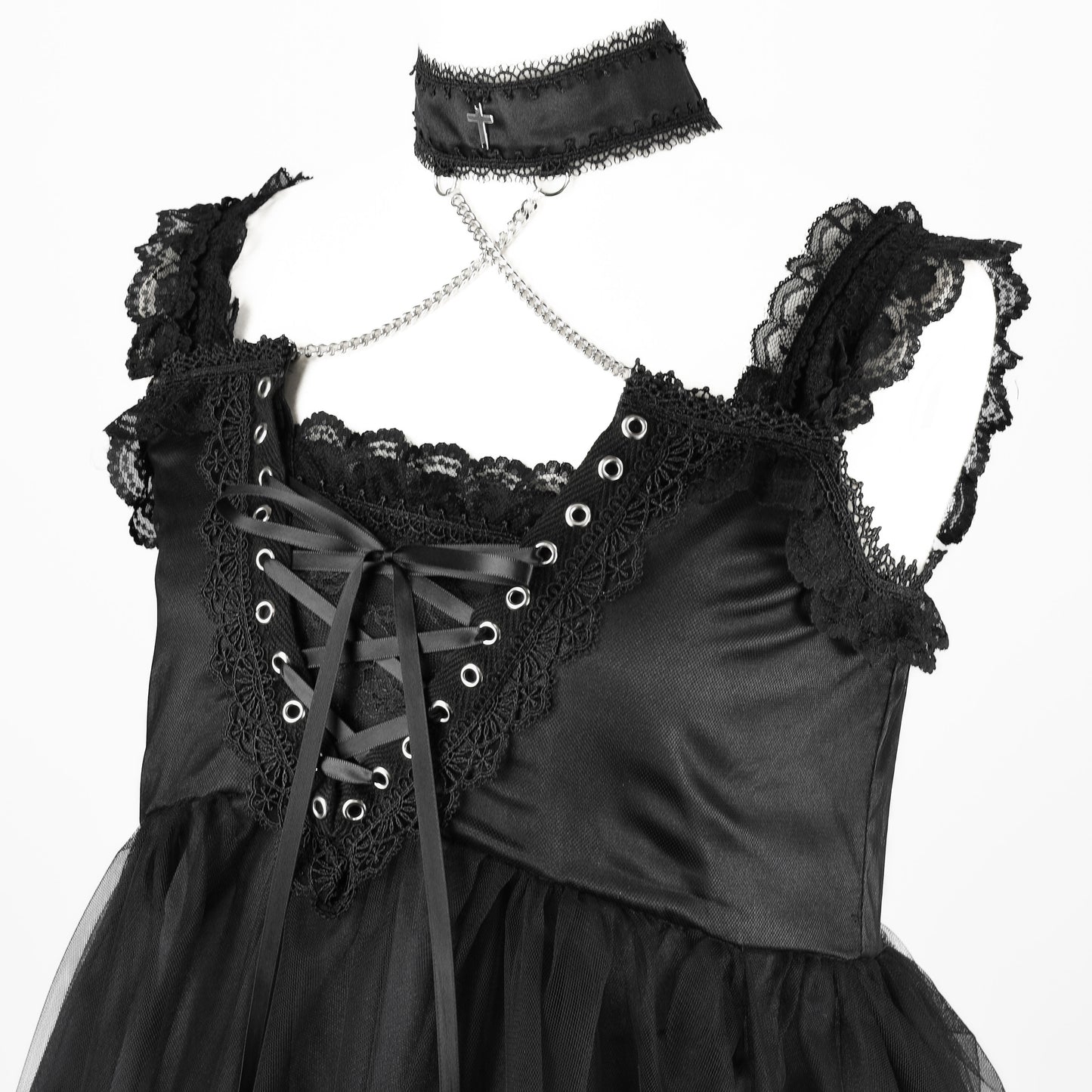 [1 month pre-order] THE SACRIFICE CHAINED DRESS (WHITE)