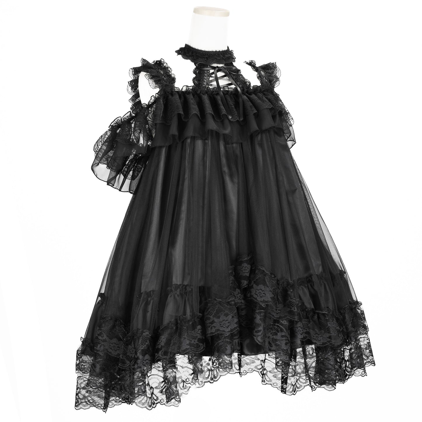 LACE UP OFF SHOULDER ONE PIECE (BLACK)