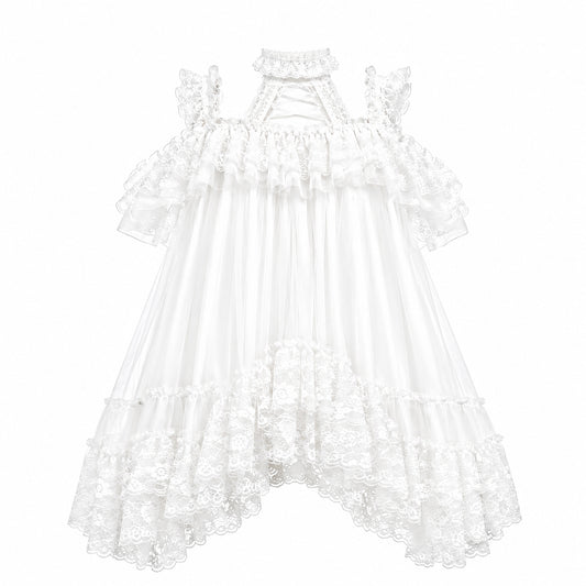 LACE UP OFF SHOULDER ONE PIECE (WHITE)
