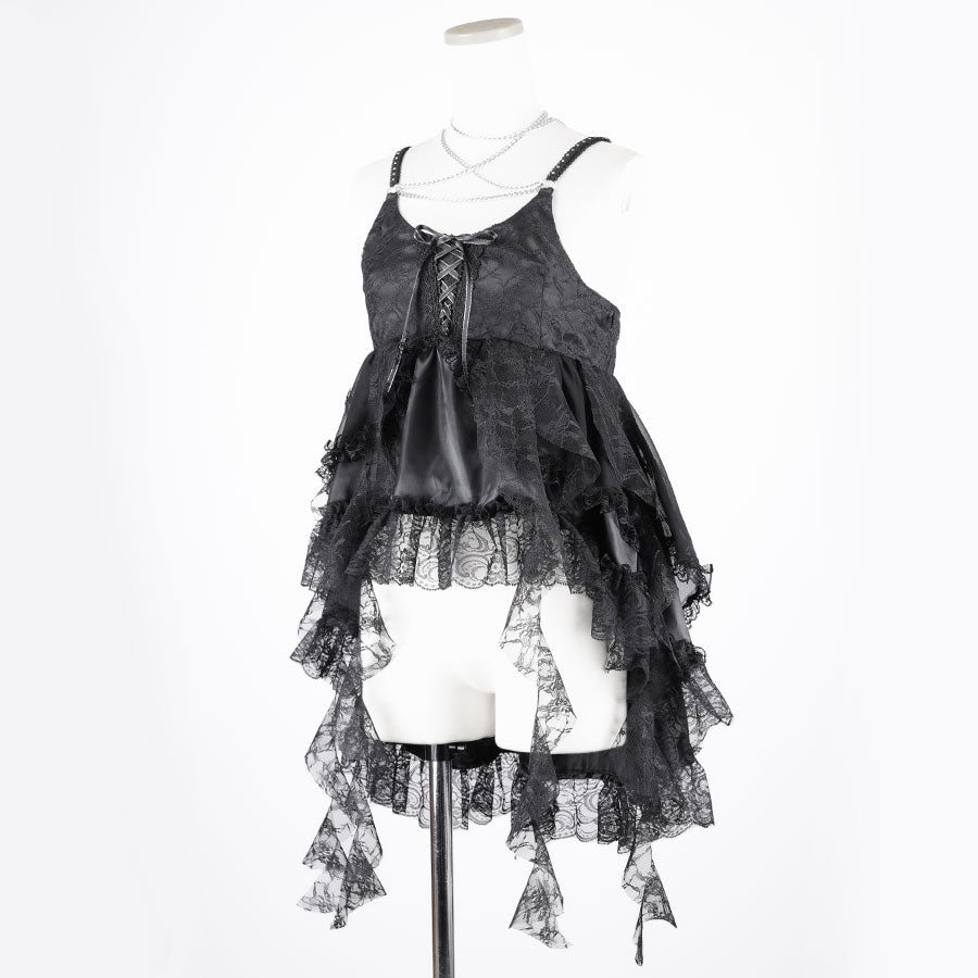 MY BABY DOLL MINI CAMISOLE TOP (BLACK)