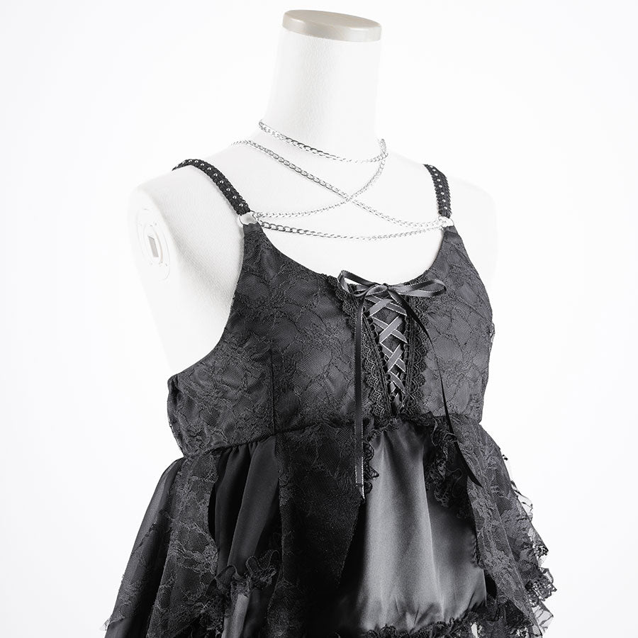 MY BABY DOLL MINI CAMISOLE TOP (BLACK)