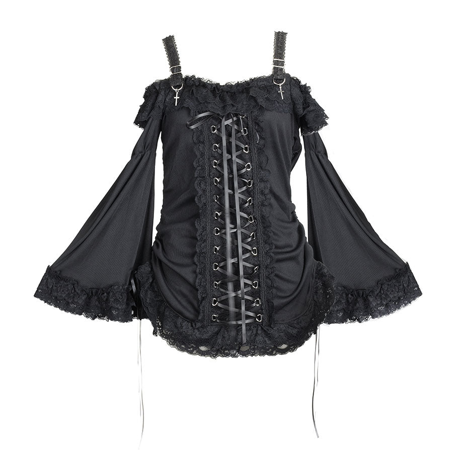 MINI LOCKED UP OFF-SHOULDER TOP (BLACK)
