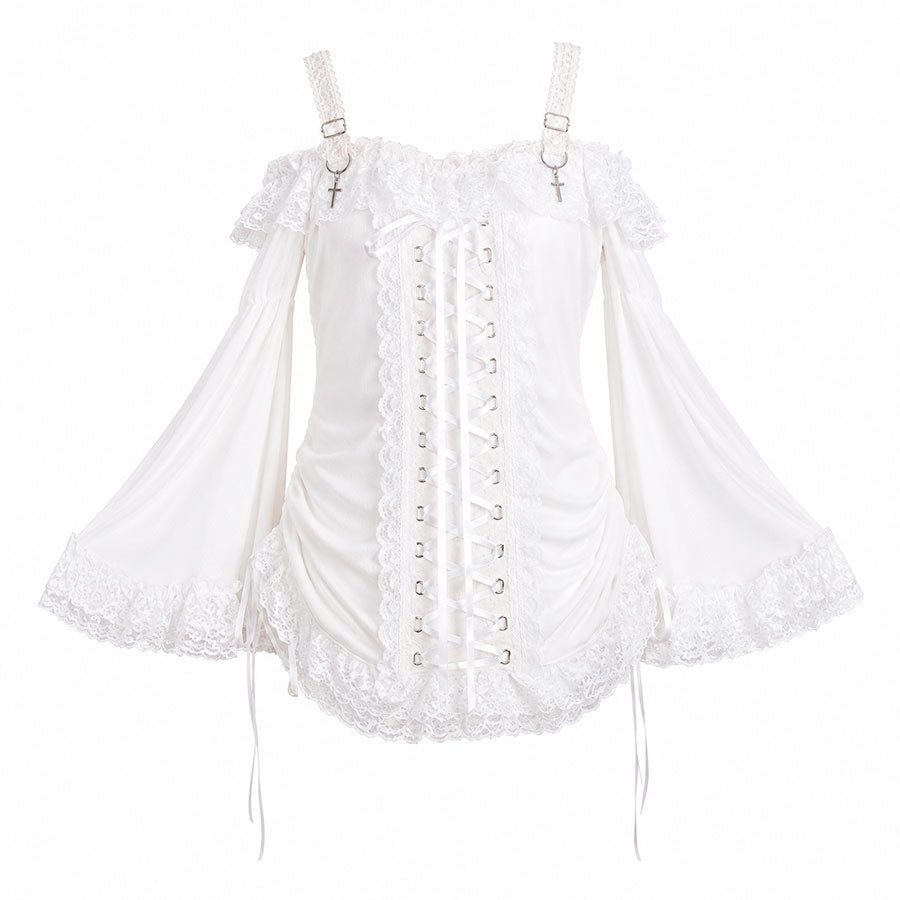 MINI LOCKED UP OFF-SHOULDER TOP (WHITE)