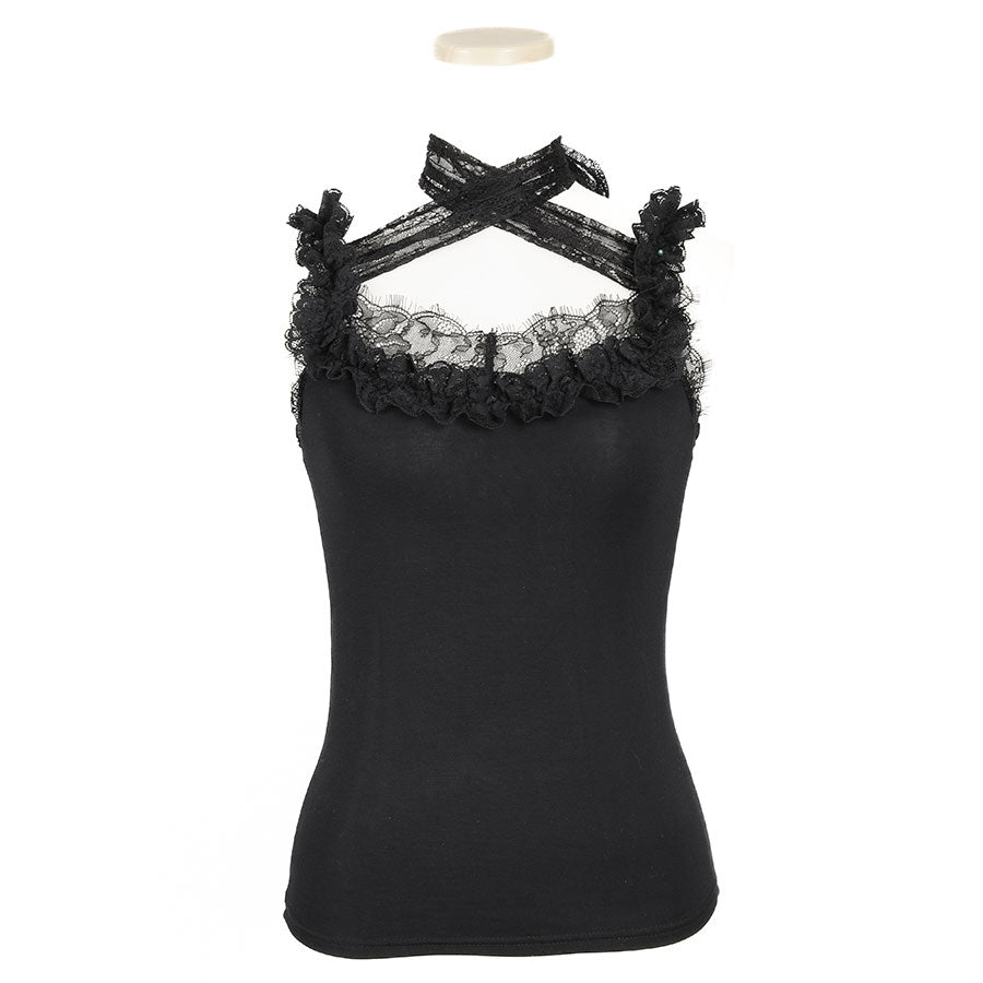 天使之翼吊带背心（黑色）