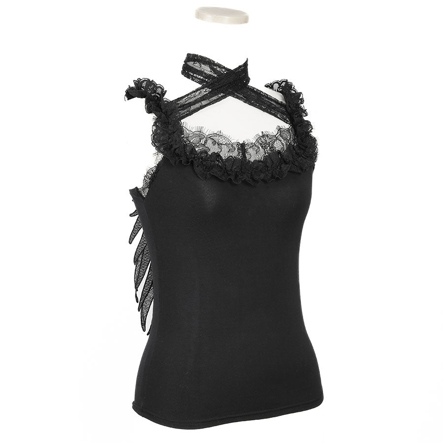 天使之翼吊带背心（黑色）