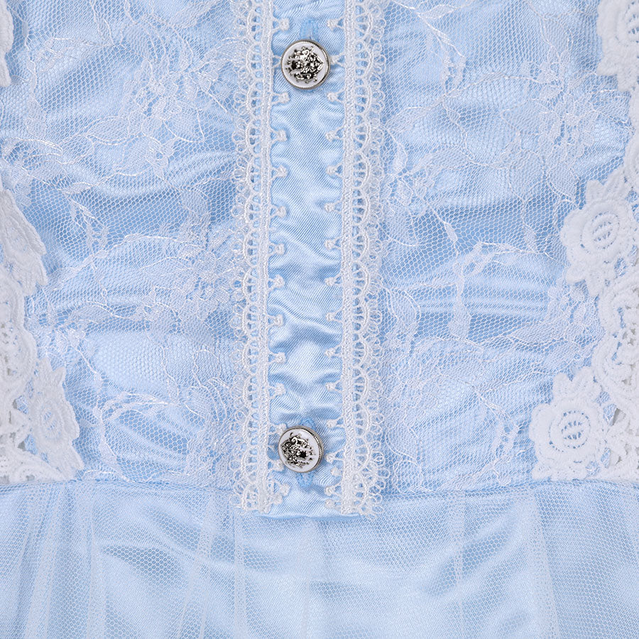 CHEST CROSS CHOKER DRESS (WHITE x BLUE)