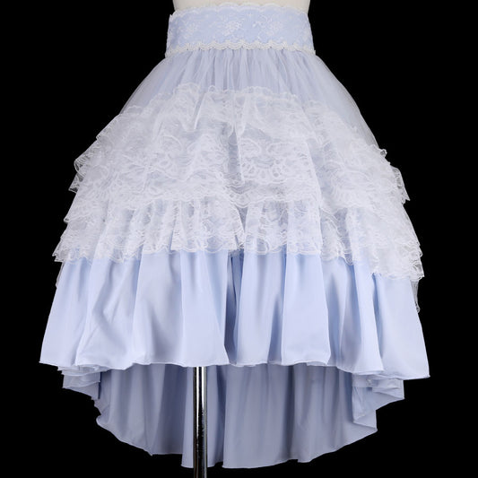 鱼尾围裙裙（白色X蓝色）