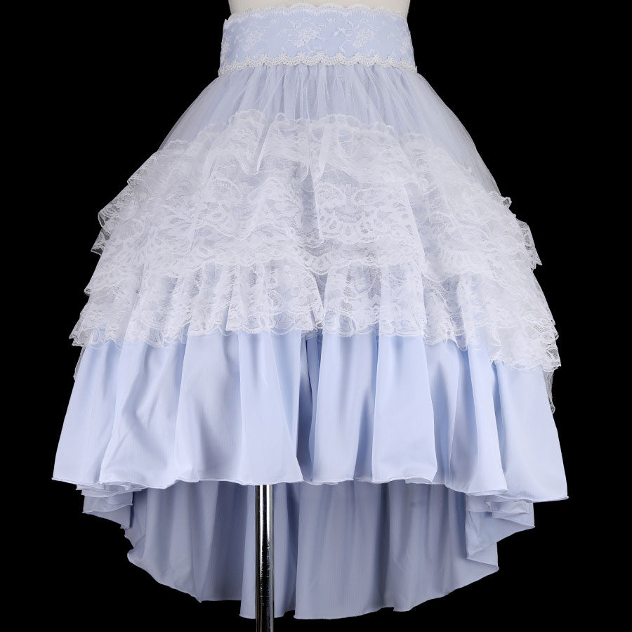 FISH TAIL APRON SKIRT(WHITE × BLUE)