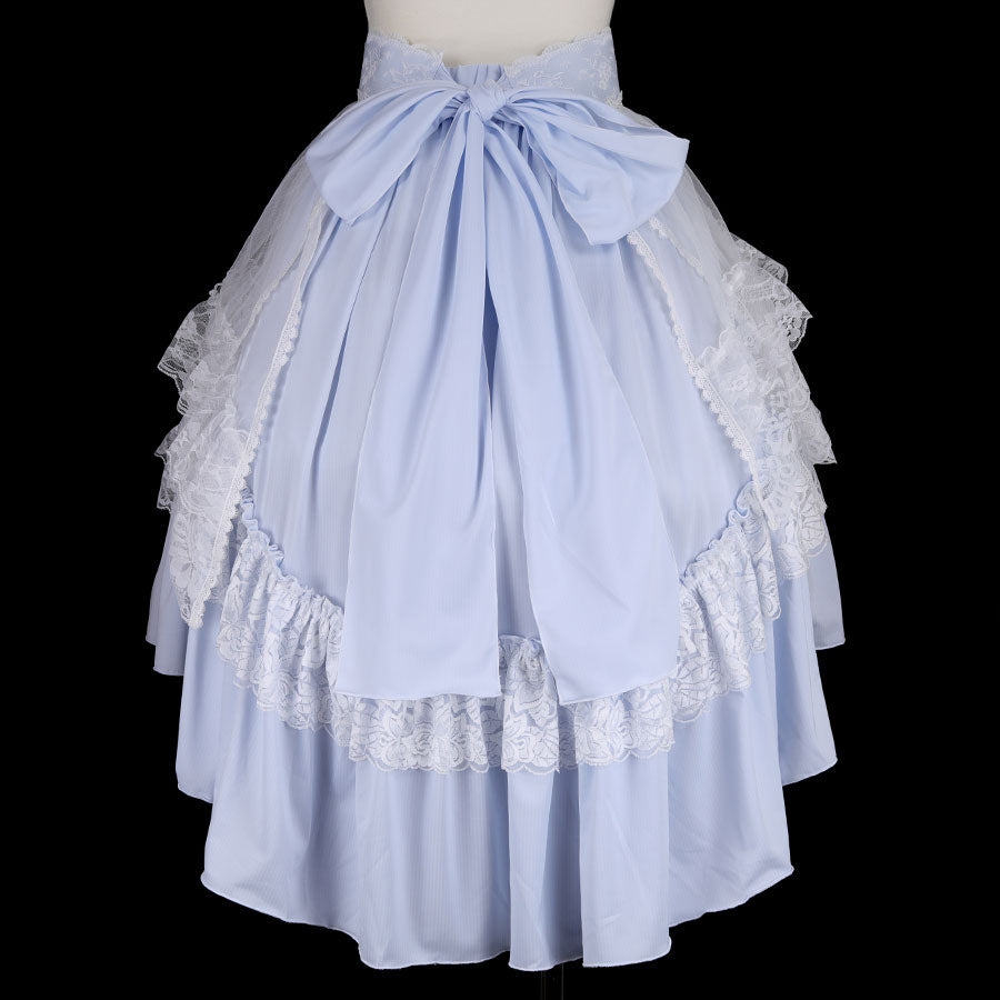 鱼尾围裙裙（白色X蓝色）