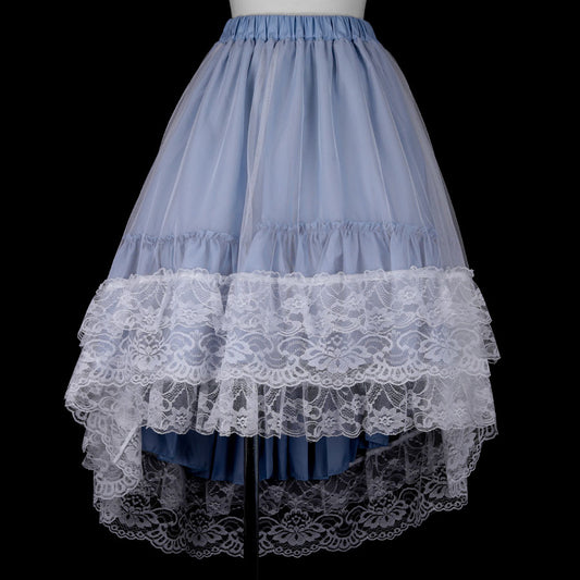 TULLE FISH TAIL SKIRT (WHITE x BLUE)