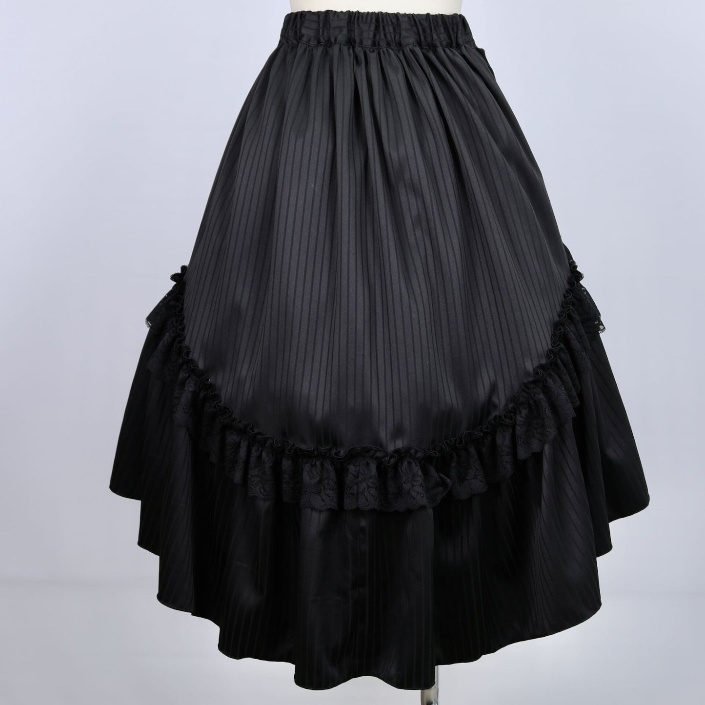 围裙套条纹鱼尾裙（黑色）