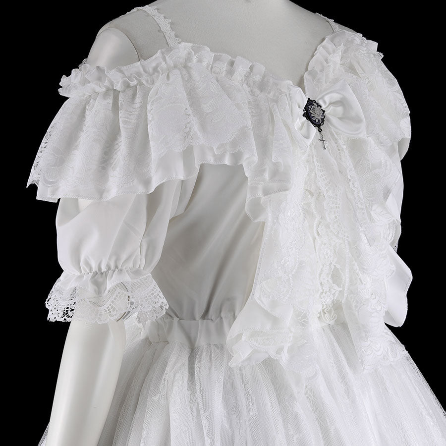 古典世纪鱼尾连衣裙（白色）
