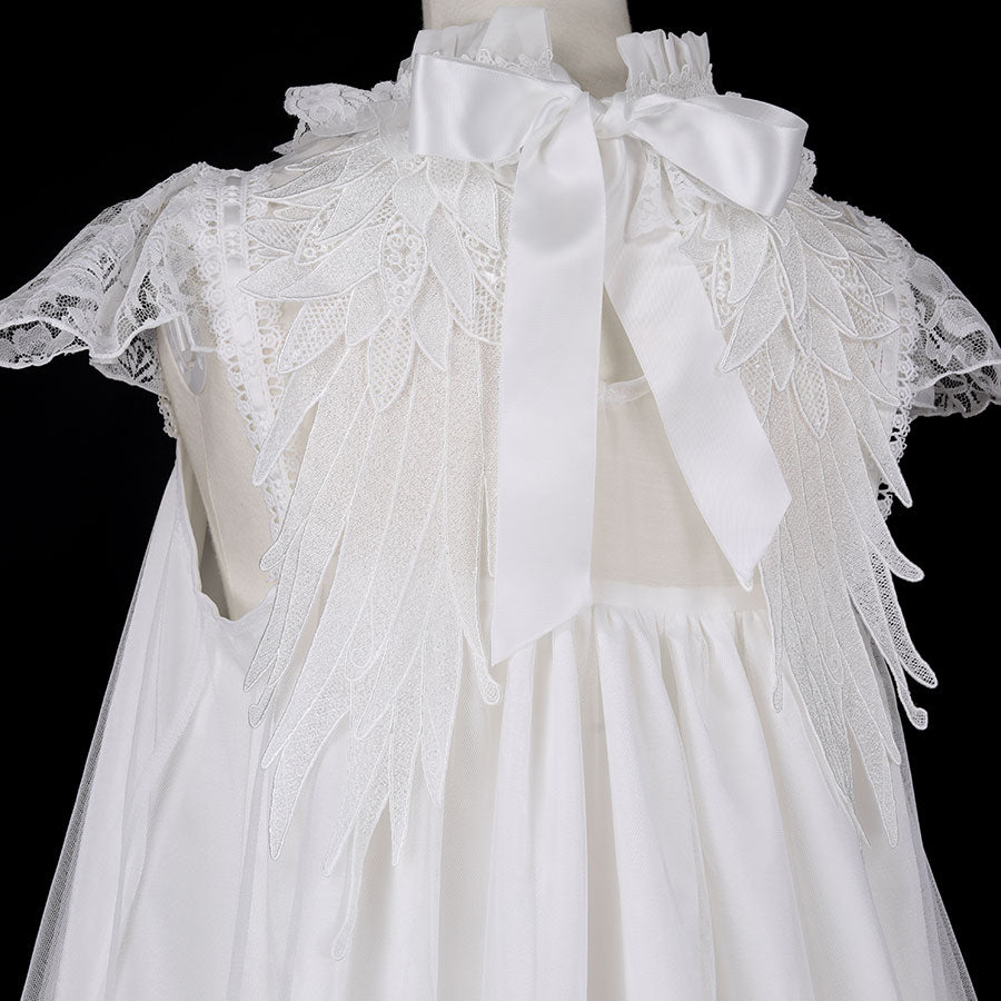 [受注1ヶ月]CROCHET LACE ANGEL WING DRESS (WHITE Plain ver.)