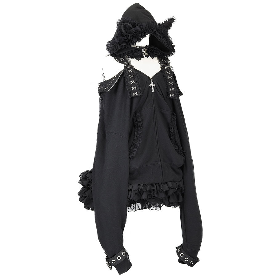 AKUMA NEKO 连衣裙派克大衣（黑色）