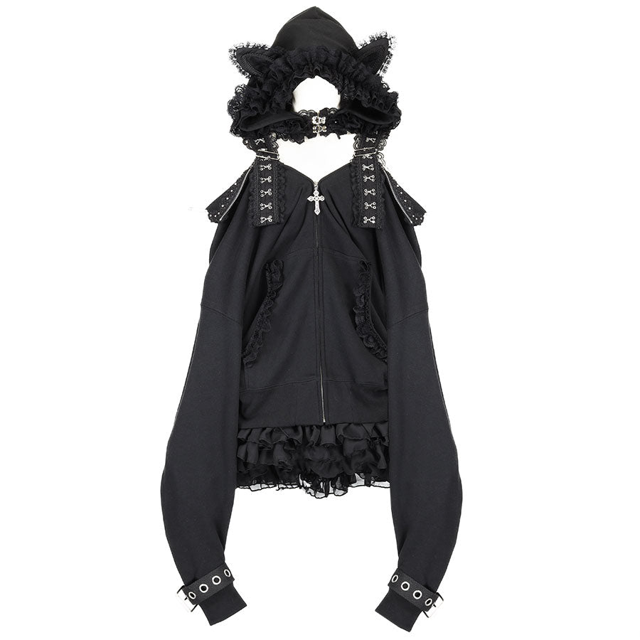 AKUMA NEKO 连衣裙派克大衣（黑色）