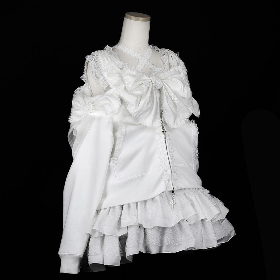 [1个月预订]RIBBON HOLLIC PARKA 连衣裙（白色）