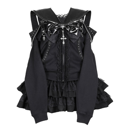 [予約1ヶ月]SAILOR SWEET DEVIL PARKA DRESS (BLACK)