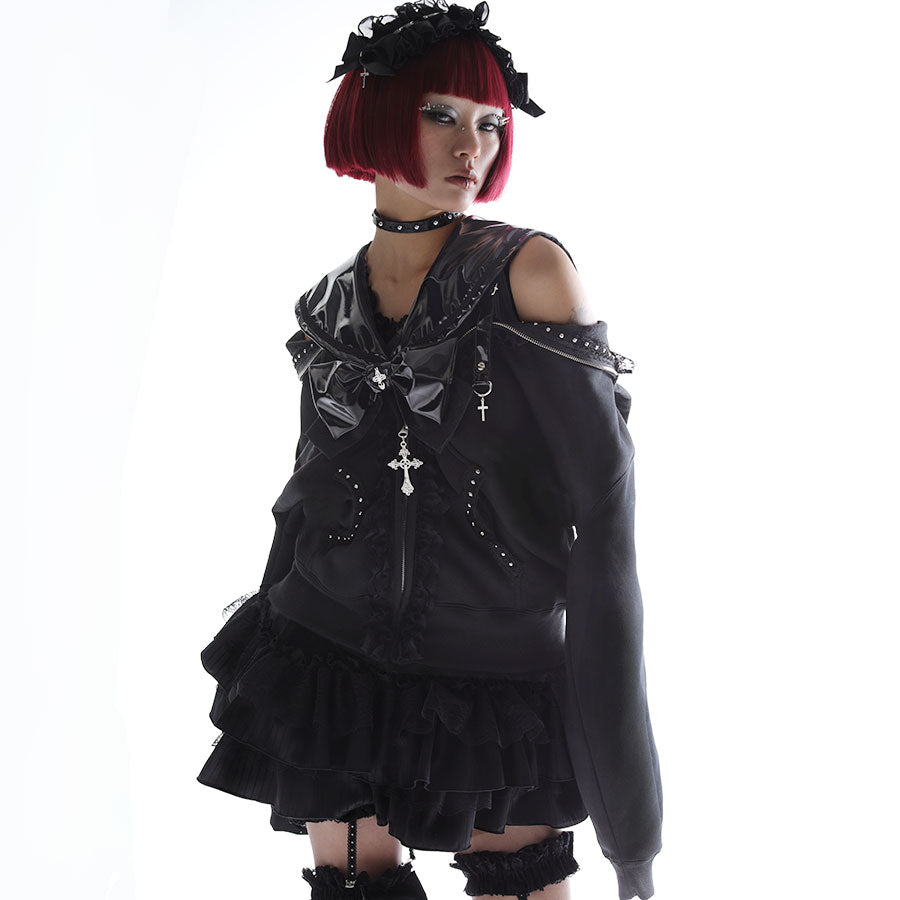 [1 month pre-order] SAILOR SWEET DEVIL PARKA DRESS (WHITE)