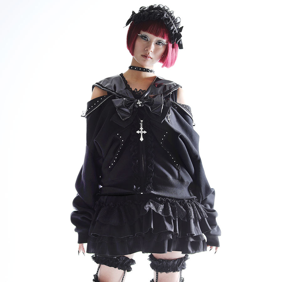 [1 month pre-order] SAILOR SWEET DEVIL PARKA DRESS (WHITE)