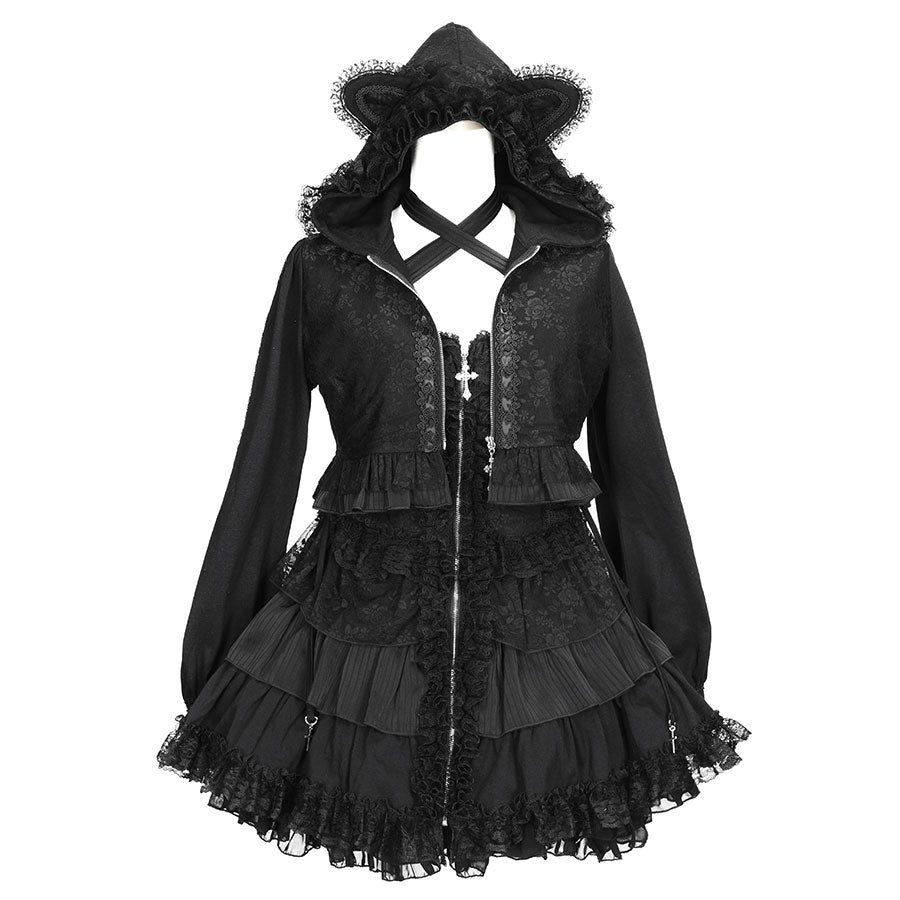 MINI 猫尾巴连帽衫（黑色）