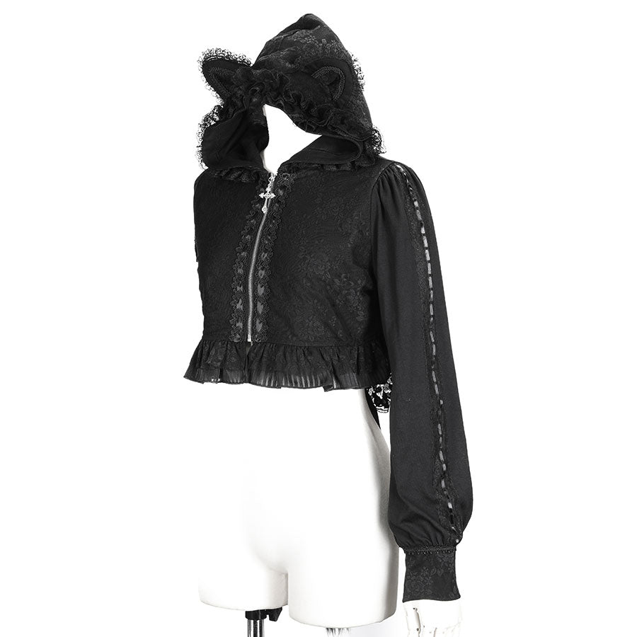 MINI 猫尾巴连帽衫（黑色）