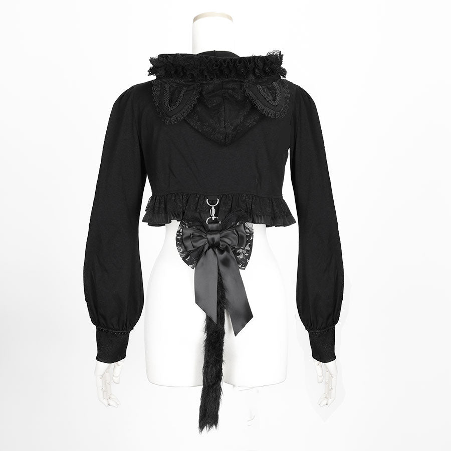 MINI 猫尾巴连帽衫（黑色）