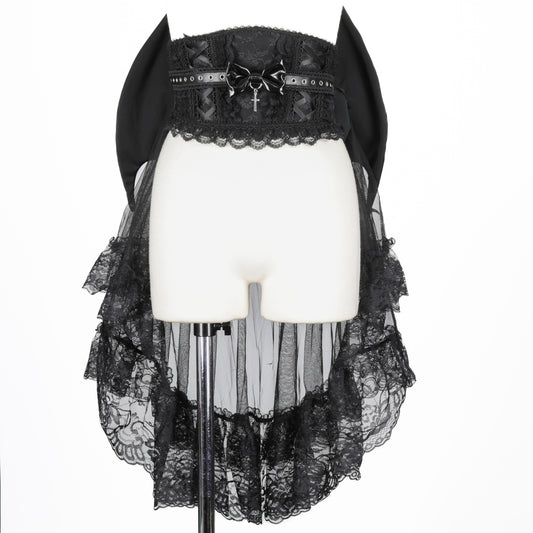 [予約1ヶ月]LACE-UP DEVIL WING BUSTLE OBI (BLACK)