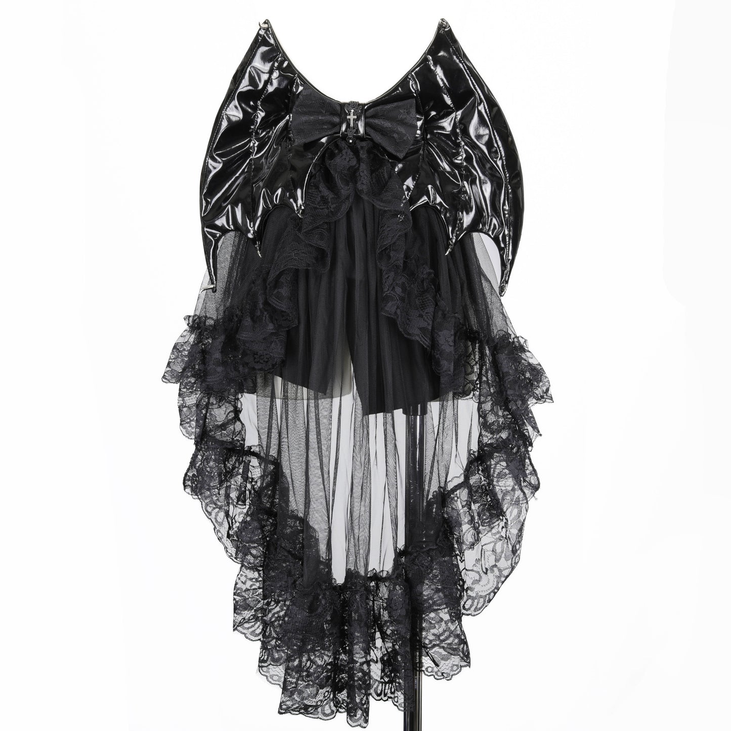 [予約1ヶ月]LACE-UP DEVIL WING BUSTLE OBI (BLACK)