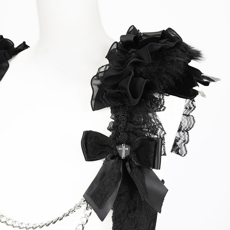 [预购期 2周]迷你猫爪尾巴背心式胸背带（黑色）