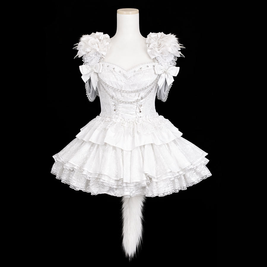 [予約2週間]MINI CAT CLAWS TAIL VEST HARNESS (WHITE)