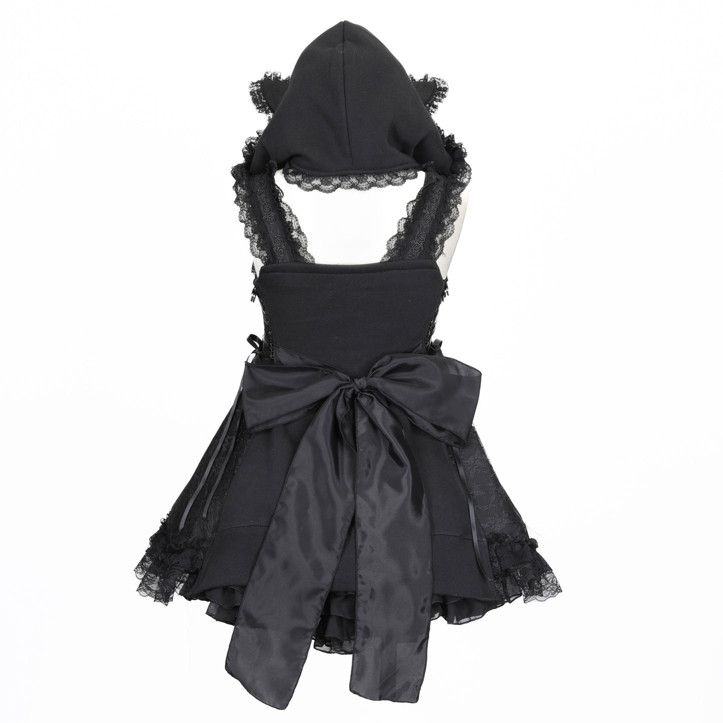 CAT EAR MINI SIDE LACE UP ONE PIECE (BLACK)