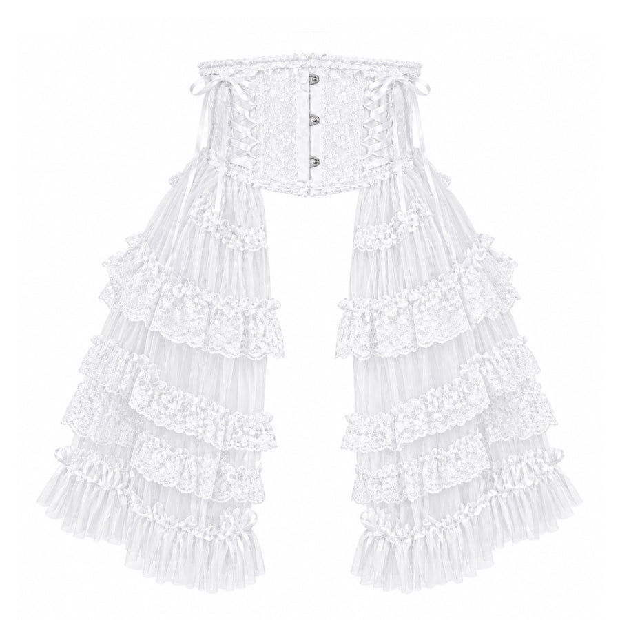 TIERED SIDE TAIL VERY SHORT CORSET ver.2 (WHITE)