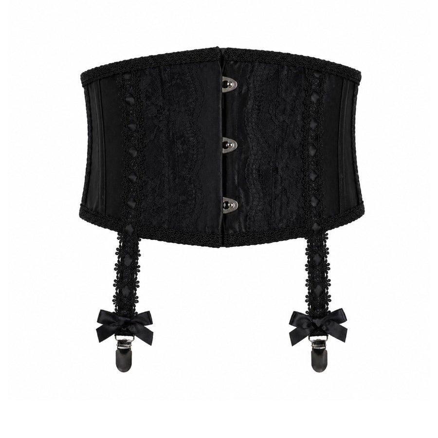 GARTER BELT-LIKE VERY SHORT CORSET (BLACK BLACK) MAJOH GARTER BELT-LIKE VERY SHORT CORSET (BLACK BLACK) MAJOH