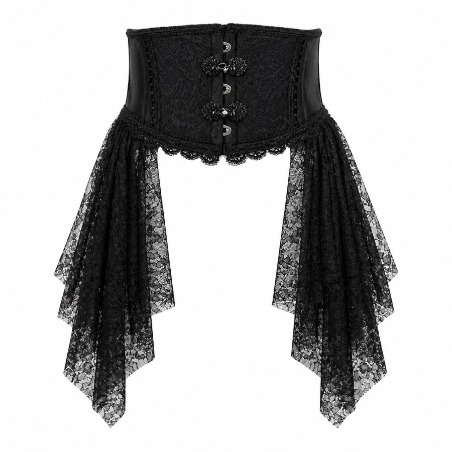 CHINA BUTTON VERY SHORT CORSET(BLACK)