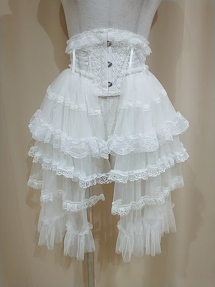TIERED SIDE TAIL VERY SHORT CORSET ver.2 (WHITE)
