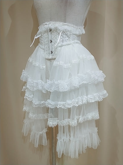 TIERED SIDE TAIL VERY SHORT CORSET ver.2 (WHITE)