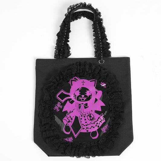 H＆A愤怒的手提袋（黑色X紫色）