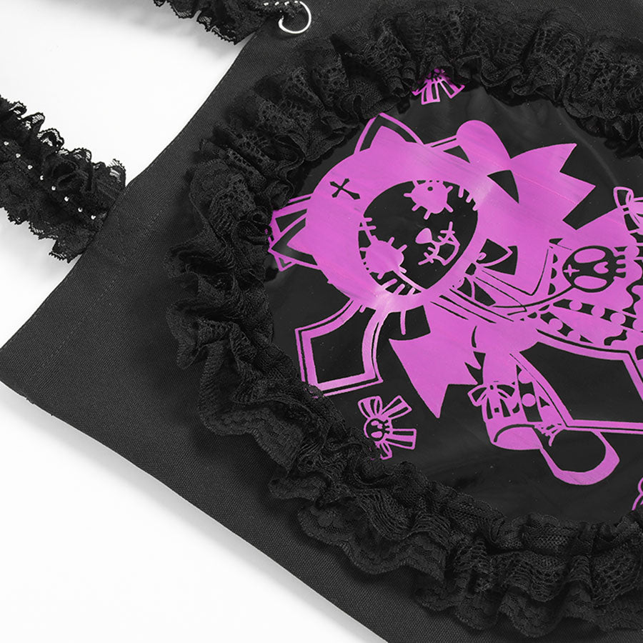 H&A ANGRY TOTE BAG(BLACK x PURPLE)