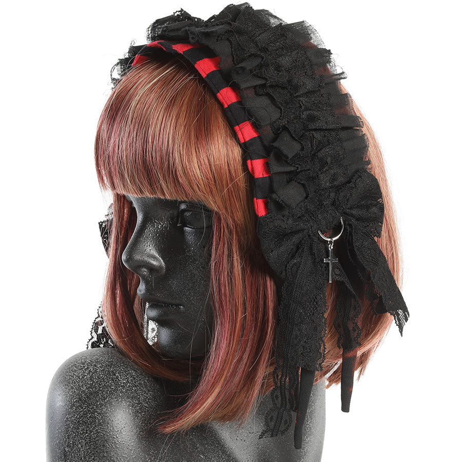 H&A MONSTER NAILS HEAD DRESS(BLACK x RED)