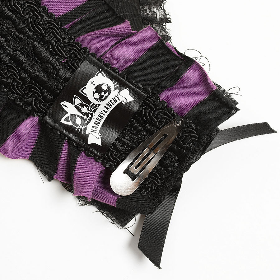 H&A Cat Ears Head Dress (Black x Purple-Stripe)